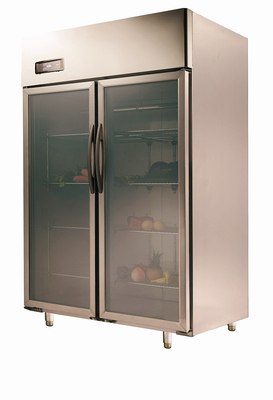 2 όρθιο ψυγείο 1000L, -2℃~+10℃ επίδειξης ψυκτήρων πορτών