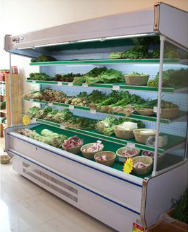 Δυναμικό ανοικτό ψυγείο Multideck ανεμιστήρων/εξατμιστήρων ανοικτό με τις ενισχυμένες ρόδες τροχίσκων