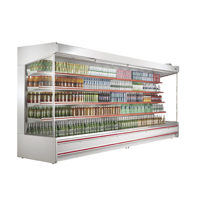 Δυναμικό ανοικτό ψυγείο Multideck ανεμιστήρων/εξατμιστήρων ανοικτό με τις ενισχυμένες ρόδες τροχίσκων