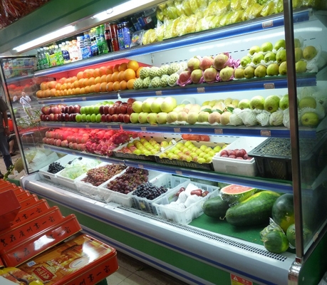Ανοικτό ψυγείο υπεραγορών/κατακόρυφα εμπορικό ψυγείο για τα φρούτα