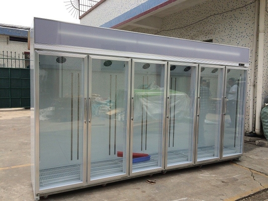 Ελεύθερη μόνιμη αίθουσα κρύας αποθήκευσης προθηκών ψυγείων πορτών γυαλιού